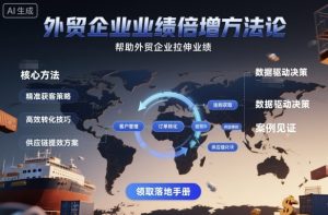 外贸企业业绩倍增方法论,帮助外贸企业拉伸业绩-庄子聊项目