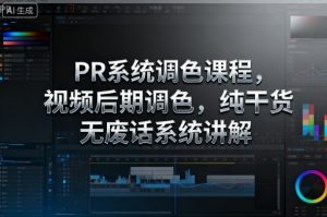 PR系统调色课程,视频后期调色,纯干货无废话系统讲解-庄子聊项目