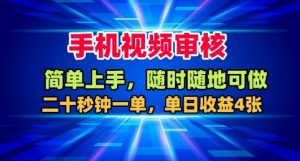 手机视频审核,随时随地可做,二十秒钟一单,单日收益4张+【揭秘】-庄子聊项目
