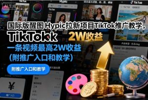 国际版醒图Hypic拉新项目TikTok推广教学,一条视频最高2W收益(附推广入口和教学)-庄子聊项目