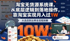 2025最新淘宝无货源系统课,从底层逻辑到落地操作,靠淘宝实现月入过1W-庄子聊项目