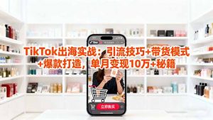 「TikTok出海实战」引流技巧+带货模式+爆款打造,单月变现10万+秘籍-庄子聊项目