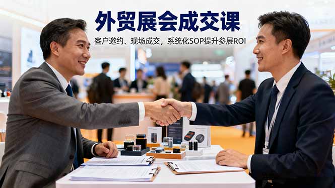 外贸展会成交课，含目标制定、客户邀约、现场成交，系统化SOP提升参展ROI-庄子聊项目