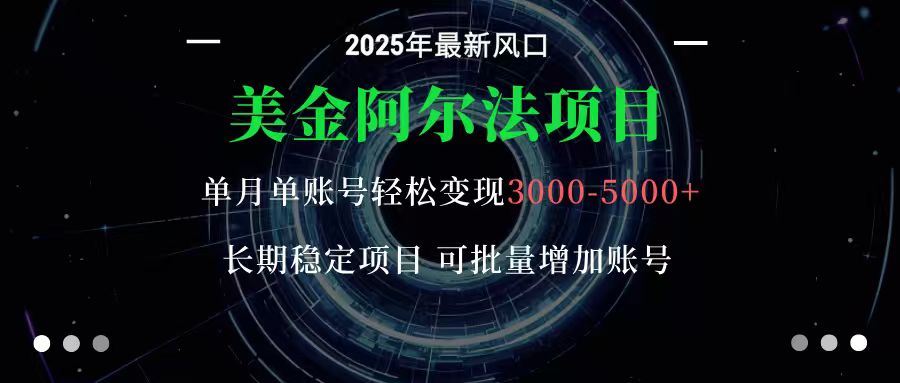 美金阿尔法项目：一部手机每天只需10分钟，轻松稳定赚美元-庄子聊项目