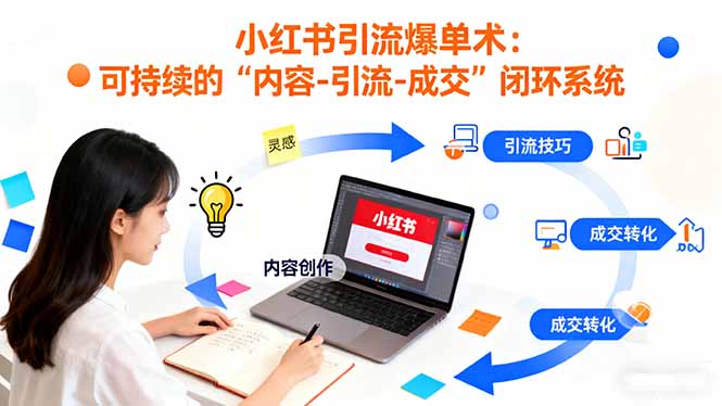 小红书引流爆单术：构建一套低成本 可持续的“内容-引流-成交”闭环系统-庄子聊项目