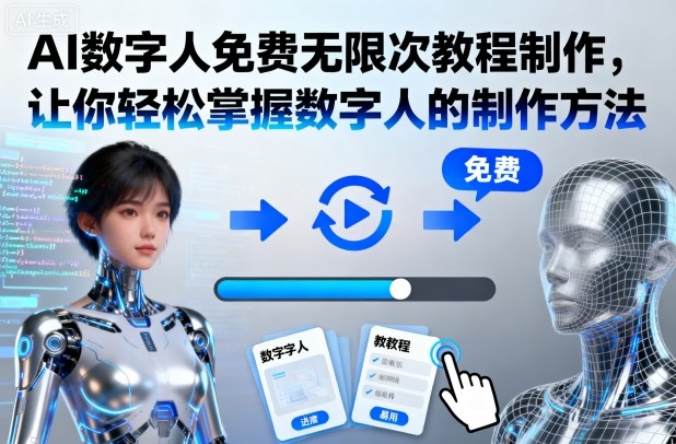 AI数字人免费无限次教程制作，让你轻松掌握数字人的制作方法-庄子聊项目