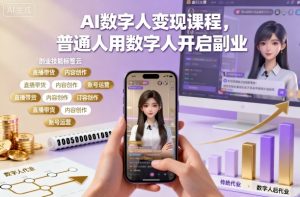 AI数字人变现课程,普通人用数字人开启副业-庄子聊项目