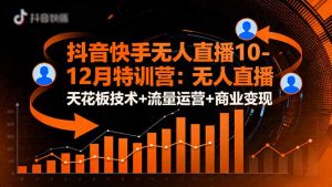 抖音快手无人直播10-12月特训营:无人直播天花板技术+流量运营+商业变现-庄子聊项目