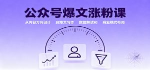 公众号爆文涨粉课:从内容方向设计到爆文写作,数据解读和商业模式布局-庄子聊项目