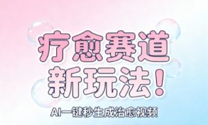 AI+疗愈+一键生成,一分钟一条素材,每天想要多少素材就多少素材,矩阵做,月入1W-庄子聊项目