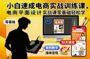 小白速成电商实战训练课,电商平面设计实战课零基础轻松学-庄子聊项目