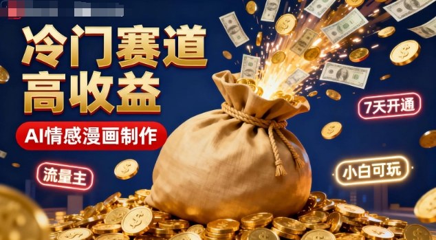 公众号冷门赛道，用AI做情感漫画，7天开通流量主，操作简单，小白可玩-庄子聊项目