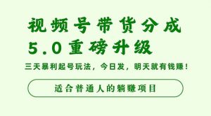视频号带货分成5.0重磅升级,三天暴利起号玩法,今日发,明天就有钱赚…-庄子聊项目