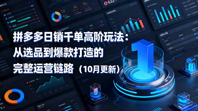 拼多多日销千单高阶玩法：从选品到爆款打造的完整运营链路(10月更新-庄子聊项目
