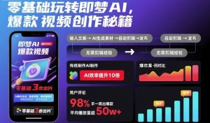零基础玩转即梦AI,爆款视频创作秘籍-庄子聊项目