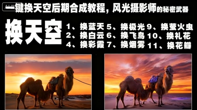 一键换天空后期合成教程，风光摄影师的秘密武器-庄子聊项目