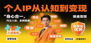 个人IP从认知到变现，身心合一，巧立人设，全网霸屏，吸金变现-庄子聊项目