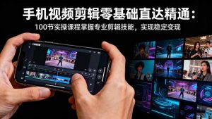 手机视频剪辑零基础直达精通：100节实操课程掌握专业剪辑技能，实现稳…-庄子聊项目