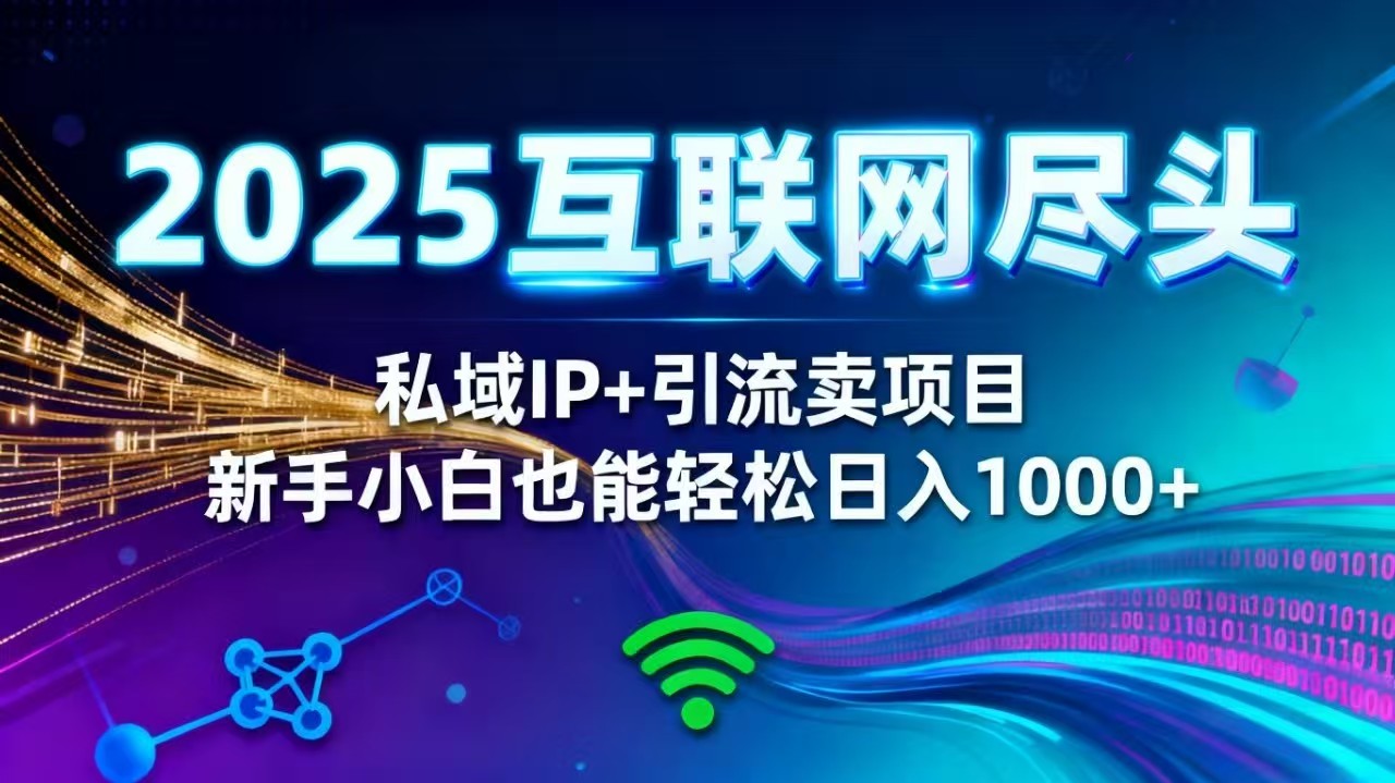 2025网创尽头王炸项目！私域 IP + 精准引流，新手小白在家躺赚日入 1000+-庄子聊项目
