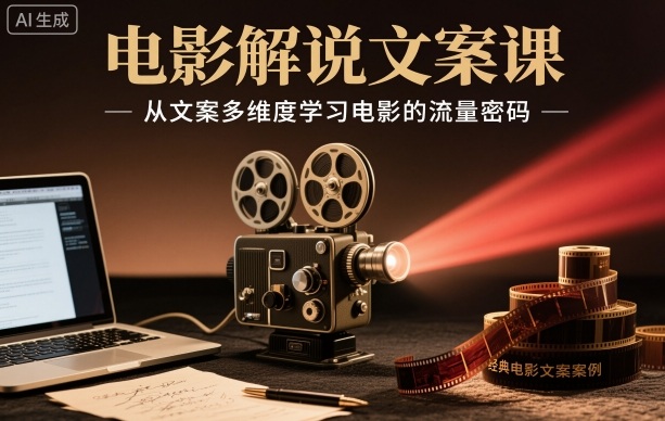 电影解说文案课，从文案多维度学习电影的流量密码-庄子聊项目