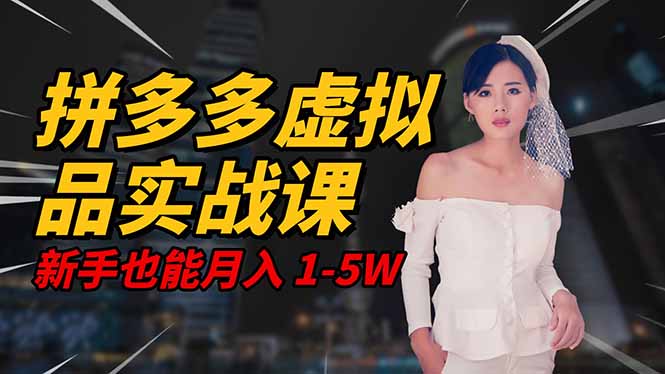 2025 拼多多虚拟品系统实战课，轻资产项目，可矩阵开工作室，新手也能…-庄子聊项目