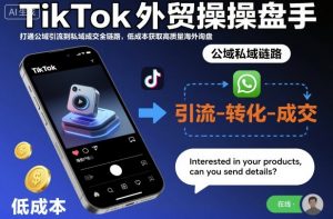 TikTok外贸操盘手,打通公域引流到私域成交全链路,低成本获取高质量海外询盘-庄子聊项目