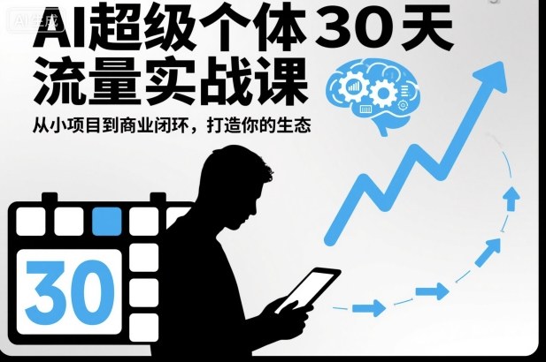 AI超级个体30天流量实战课，从小项目到商业闭环，打造你的生态-庄子聊项目