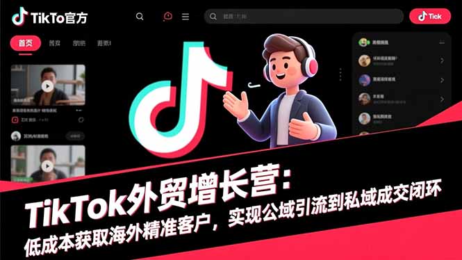 TikTok外贸增长营：低成本获取海外精准客户，实现公域引流到私域成交闭环-庄子聊项目