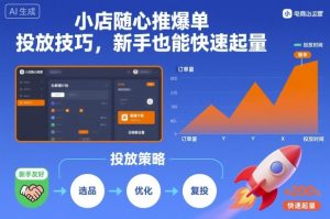 小店随心推爆单投放技巧，新手也能快速起量-庄子聊项目