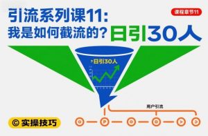 引流系列课11：我是如何截流的？日引30人【文档】-庄子聊项目