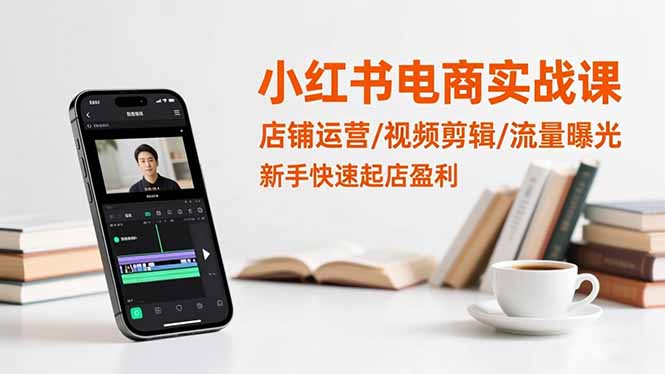 小红书电商实战课：店铺运营/视频剪辑/流量曝光，新手快速起店盈利-庄子聊项目