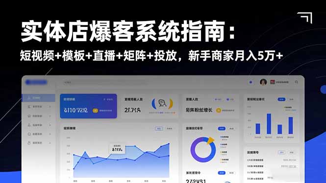 实体店爆客系统指南：短视频+模板+直播+矩阵+投放，新手商家月入5万+-庄子聊项目