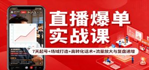 直播爆单实战课：7天起号+场域打造+高转化话术+流量放大与复盘递增-庄子聊项目