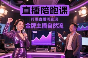 直播陪跑课，金牌主播自然流打爆直播间，复制高变现玩法-庄子聊项目