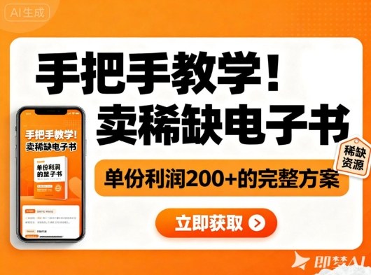 手把手教学！在小红书卖稀缺电子书，单份利润2张+的完整方案-庄子聊项目