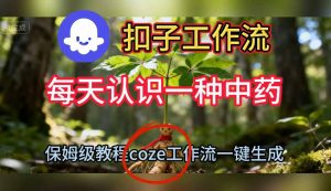 Coze扣子工作流一键生成每天认识一种中药短视频，保姆级搭建教学-庄子聊项目