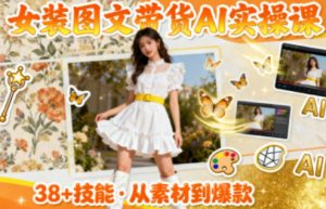 女装图文带货的AI实操课,覆盖38个实用技能,快速提升素材制作效率-庄子聊项目