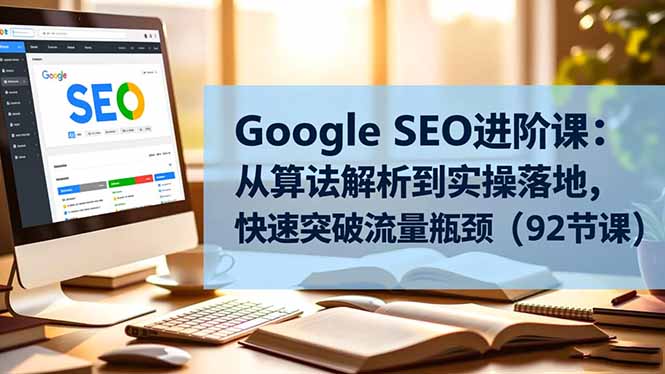 Google SEO进阶课：从算法解析到实操落地，快速突破流量瓶颈(92节课-庄子聊项目