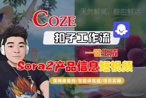 Coze扣子智能体工作流一键生成“SORA2产品信息“短视频,全流程保姆级教学-庄子聊项目