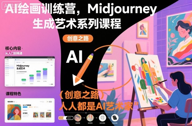 AI绘画训练营，Midjourney生成艺术系列课程，人人都是AI艺术家-庄子聊项目