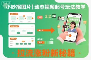 小妙招图片＋动态视频起号玩法教学，拉流涨粉新秘籍-庄子聊项目
