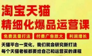 淘宝天猫精细化爆品运营课，免费流量打法-付费广告放大-利润增长-三大核心痛点，一次全部解决-庄子聊项目