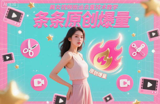 美女视频搬运去重技术教学，条条原创爆量-庄子聊项目