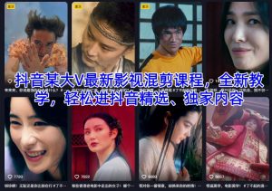 抖音某大V最新影视混剪课程，全新教学，轻松进抖音精选、独家内容-庄子聊项目