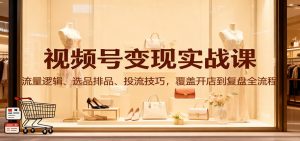 视频号变现实战课：流量逻辑、选品排品、投流技巧，覆盖开店到复盘全流程-庄子聊项目