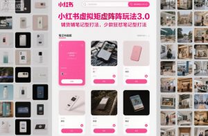 小红书虚拟矩阵玩法3.0，铺货铺笔记型打法，少款狂怼笔记型打法-庄子聊项目