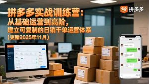 拼多多实战训练营:从基础运营到高阶,建立可复制的日销千单运营体系(更新11月-庄子聊项目