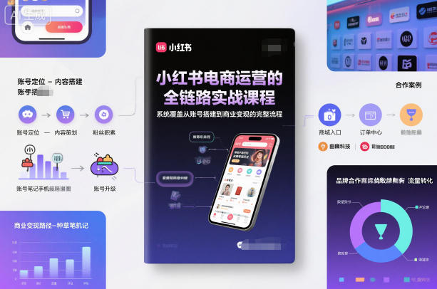 小红书电商运营的全链路实战课程，系统覆盖从账号搭建到商业变现的完整流程-庄子聊项目