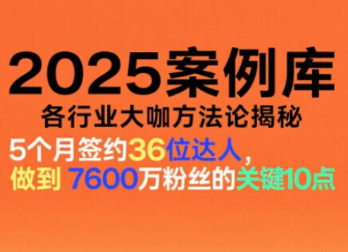 2025案例库，收录各行业大咖的方法论，各行业大咖方法论揭秘-庄子聊项目