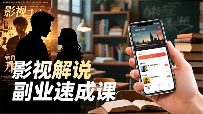 Tk影视解说副业速成课，软件安装、全流程实操、爆款预设，新手两周变现-庄子聊项目